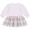 Deolinda Winter Checked Dress Girly Pink And Navy DB124406