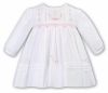 Sarah Louise Winter Dress White With Pink Embroidery 012769