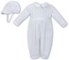 Sarah Louise Heritage Collection Boys Winter Romper & Cap White C3001