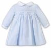 Sarah Louise Winter Blue Dress With White Flower Embroidery 012459