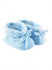 Sardon Spanish Knitted Baby Booties Pale Blue 22BG-CAR124