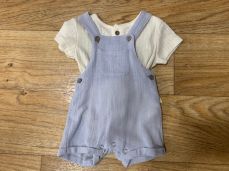 Ettie & H Wella Overalls Blue And Onesie Ivory