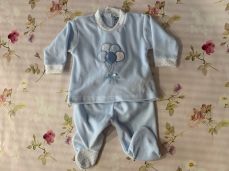 Sardon Spanish Velour Pale Blue Balloon Two Piece Set 024BB-816