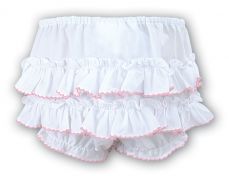 Sarah Louise White & Pink Frilly Knickers 003762P