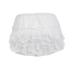 Soft Touch Bell Lace Frilly Pants White