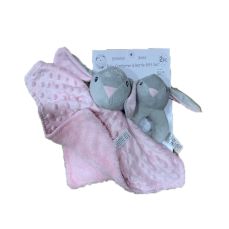 Snuggle Baby Comforter With Rattle Pink