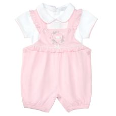 Amore By Kris X Kids Girls Summer Pretty Heart Dungaree Set 8012