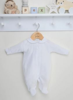 Pex Classic Velour Sleepsuit White