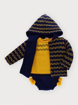 Sardon Spanish Knitted Boys Set With Coat 023MC-198