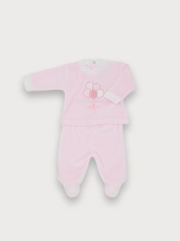 Sardon Spanish Velour Pink Balloon Two Piece Set 024BB-816