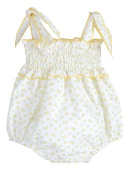 Calamaro Baby Frisa Romper And Hair Clip Lemon 32371