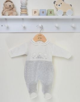 Pex Silver Bears Sleepsuit Velour