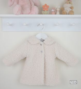 Pex Winter Girls Curly Fleece Jacket Cream