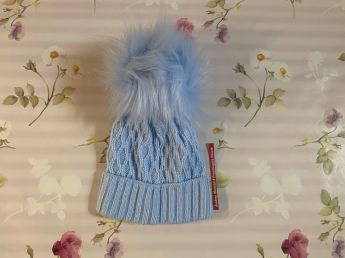 Pex Pom Pom Hat Pale Blue