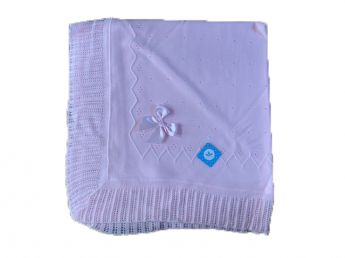 Sardon Spanish Knitted Blanket With Bow Baby Pink 024AM-850