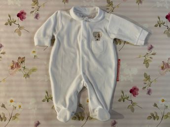 Pex Boys Patch Sleepsuit White