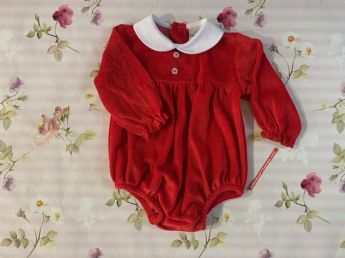 Pex Aspen Velour Romper Red