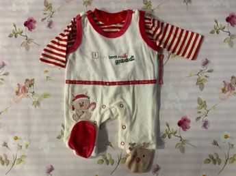 Nursery Time Christmas Dungaree Set