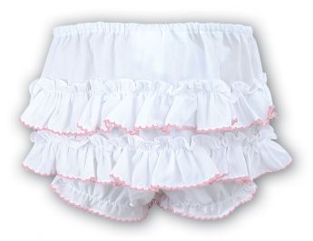 Sarah Louise White & Pink Frilly Knickers 003762P