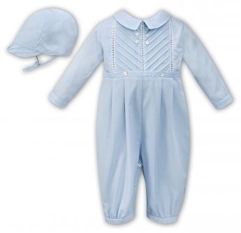 Sarah Louise Heritage Collection Boys Winter Romper & Cap Blue C3001