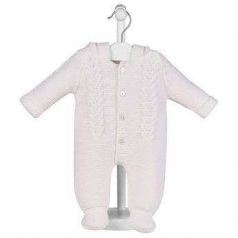 Dandelion Knitted Hooded Pramsuit White A4290