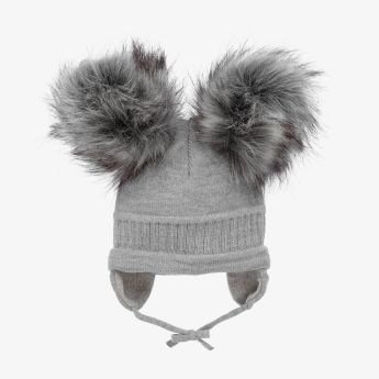 Stila Double Big Pom-pom Hat Tindra Light Grey