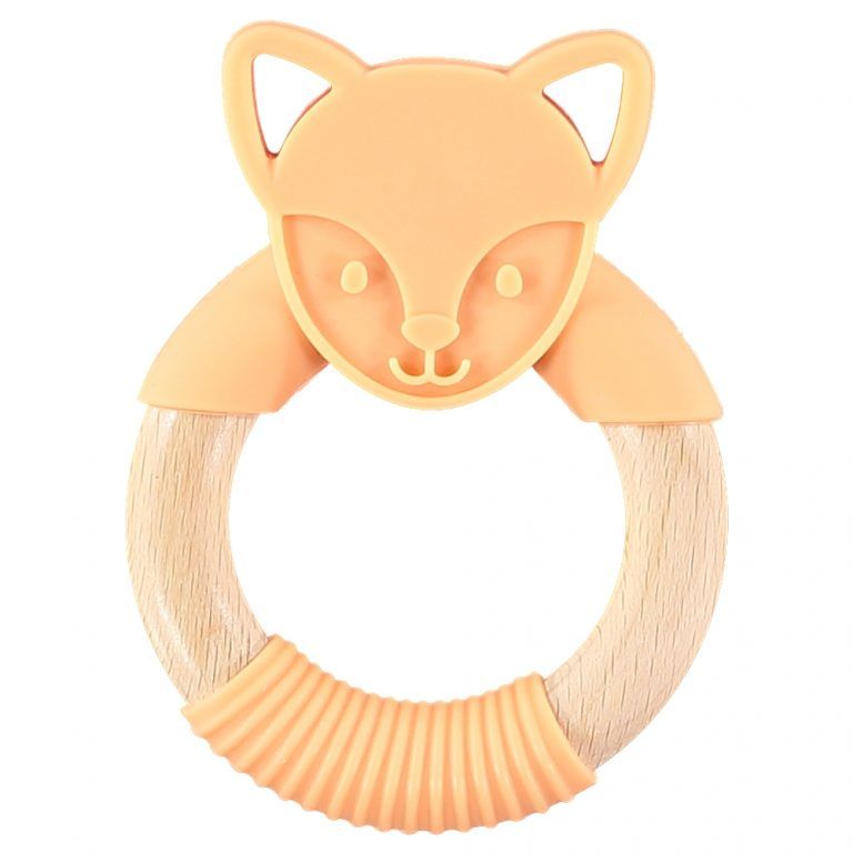 Nibbling Flex Fox Teething Ring Orange | Audrey Mansell