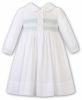 Sarah Louise Winter Ivory And Mint Full Smocked Dress 012482